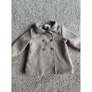 H&M Baby girl Pea Coat Wool Blend Double Breasted Jacket Beige 9 months‎ NEW